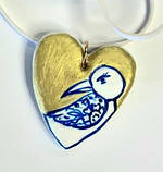 Прикраса-оберіг ручної роботи підвіска-кулон «Сердешна пташка» з полімерної глини., фото 2