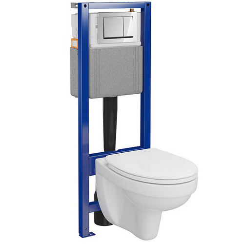 Комплект інсталяції CERSANIT С44 с унітазом CERSANIT кнопка хром 257678 000031134, фото 1