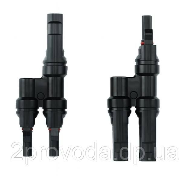 Подвійний конектор типу MC4 (тато + мама) — аналог MC4 для сонячних панелей MC4-T3, фото 1