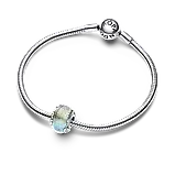 Срібна намистина Pandora «Різнокольорове муранське скло та вигнуте пірʼячко» 792577C00, фото 3