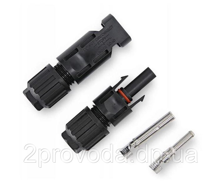 Коннектор MC4 для сонячних панелей 10мм (тато + мама) IP67 комплект 1500V - 60A, фото 1
