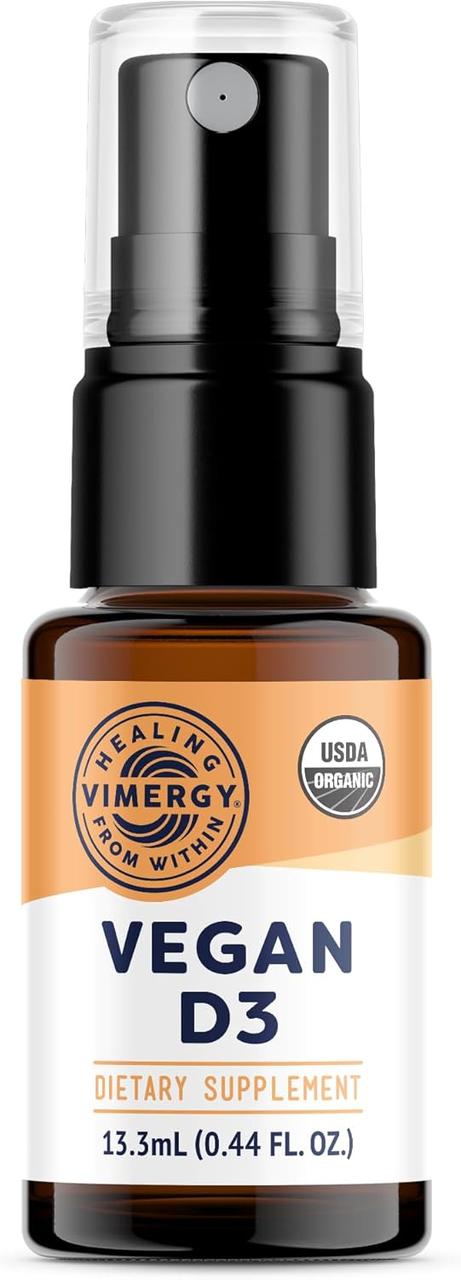 Vimergy Organic Liquid Vegan D3 / Органічний рідкий веганський вітамін Д3 спрей 13,3 мл