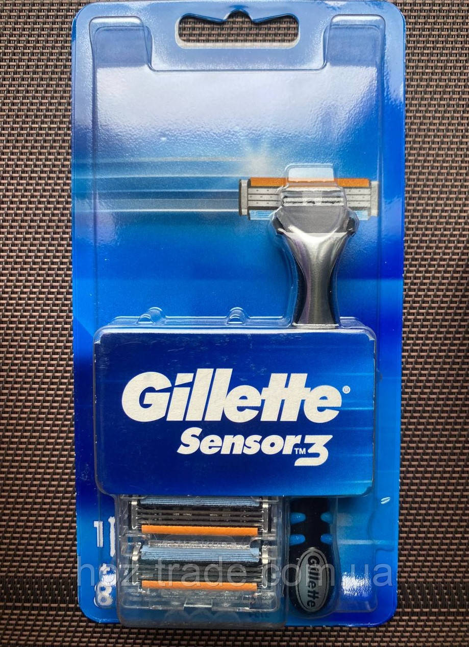 Касети Gillette Sensor 3 Sensor 8 штук.+станок
