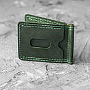 Чоловічий шкіряний затискач для грошей і карток Grand Green з натуральної шкіри Crazy Horse, фото 10