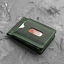 Чоловічий шкіряний затискач для грошей і карток Grand Green з натуральної шкіри Crazy Horse, фото 3
