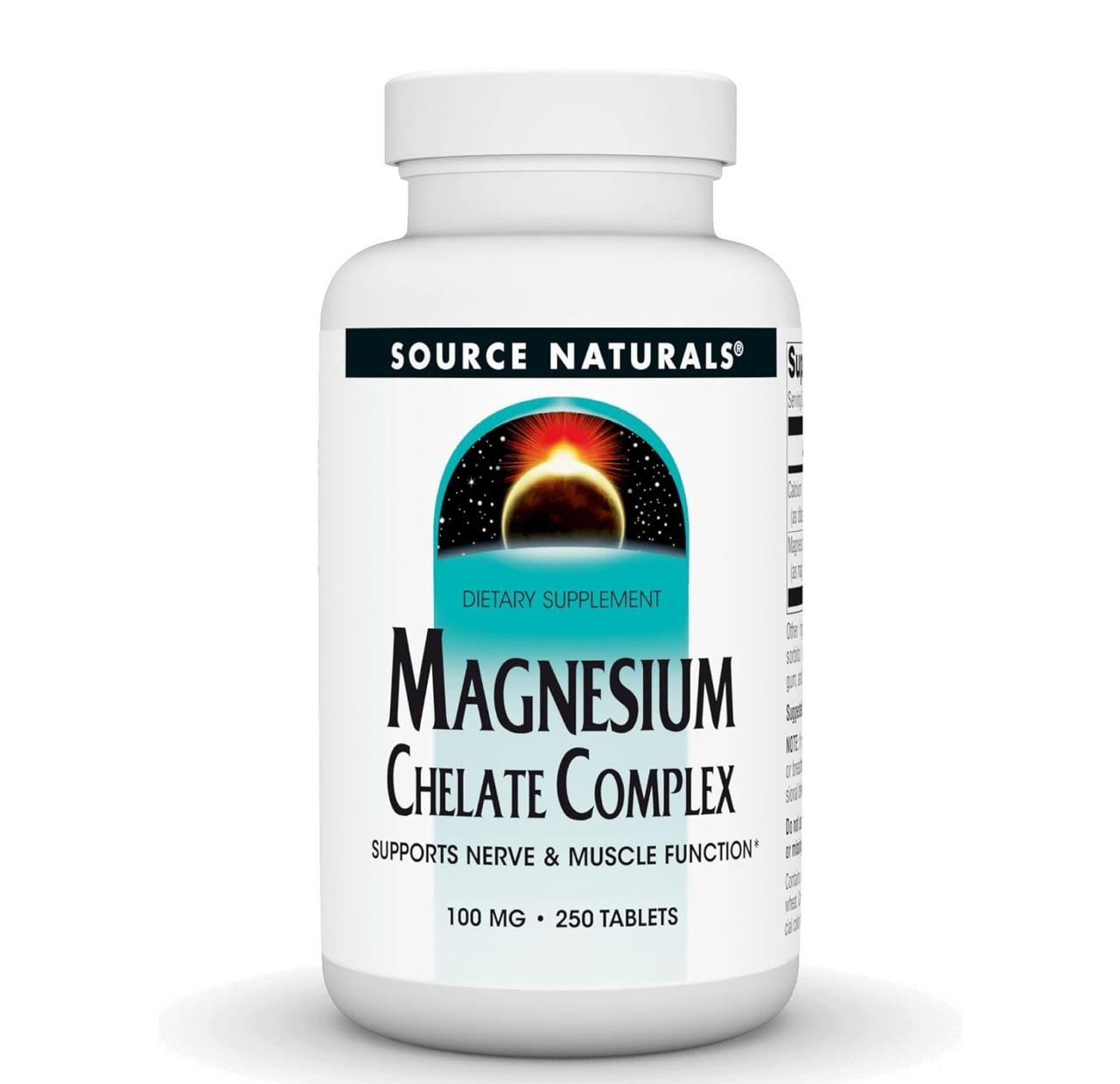 Магній хелатний Source Naturals Magnesium Chelate Complex, 250 таблеток, фото 1