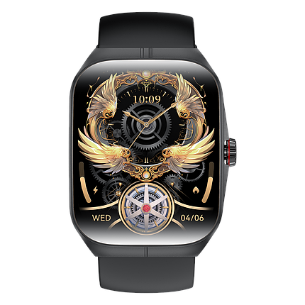 Смарт годинник Smart Watch 4you VIBE (1.95, AMOLED, 300 mAh, Дзвінки, Metal) Black, фото 1