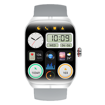 Смарт годинник Smart Watch 4you VIBE (1.95, AMOLED, 300 mAh, Дзвінки, Metal) Silver/Grey, фото 1