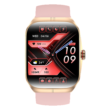 Смарт годинник Smart Watch 4you VIBE (1.95, AMOLED, 300 mAh, Дзвінки, Metal) Gold/Pink, фото 1