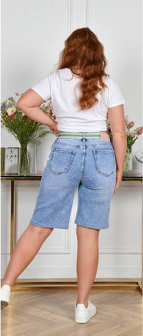 Джинсові шорти бермуди жіночі повномірні у прямому пошитті. Розміри від 31 до 38, фото 3