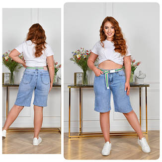 Джинсові шорти бермуди жіночі повномірні у прямому пошитті. Розміри від 31 до 38, фото 2