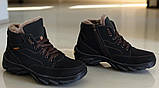 Чоловічі зимові черевики на хутрі еко-нубук на блискавку (СГБ-5ч), фото 5