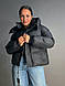 Куртка жіноча Lady Yep 10005 дута пуффер з капюшоном чорна, чорний, 42 - фото 1 - id-p2679798989