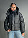 Куртка жіноча Lady Yep 10005 дута пуффер з капюшоном чорна, чорний, 42 - фото 7 - id-p2679798989