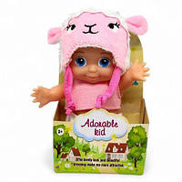 Лялька в капелюшці 14 см (рожева овечка)