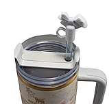 Термос термочашка Stanley Quencher H2.0 Tumbler з нержавіючої сталі 1,18 л Roza Beaux Blue KT6007857-1-Уцінка, фото 8