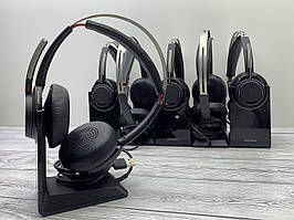 Гарнітура бездротова Bluetooth Plantronics Voyager Focus UC B825 із зарядною станцією чорні б/в