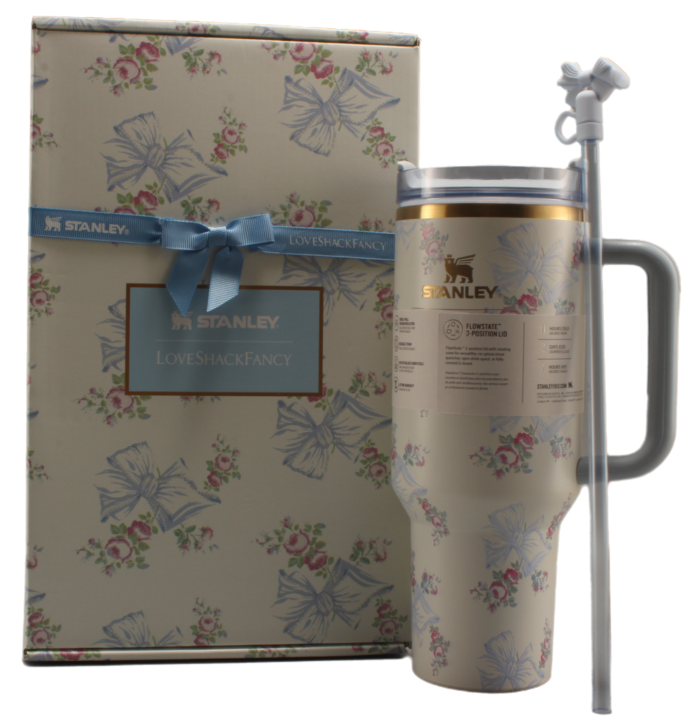 Термос термочашка Stanley Quencher H2.0 Tumbler з нержавіючої сталі 1,18 л Roza Beaux Blue KT6007857 peremogaua, фото 1