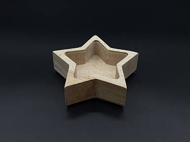 Дерев'яна форма для заливання свічки, кашпо. "Зірочка" 13х13x4см (9,5х8х2.7см)