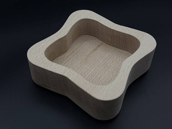 Дерев'яна форма для заливання свічки, кашпо. 11,5х11,5x4см (8,5х8,5х2.7см), фото 3