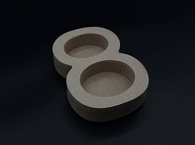 Дерев'яна форма для заливання свічки, кашпо. "Вісімка" 18х12.5x4см