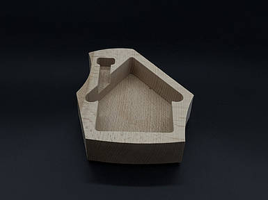 Дерев'яна форма для заливання свічки, кашпо. "Будиночок" 14х13х4см (8х11,5х2,7см)