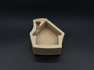 Дерев'яна форма для заливання свічки, кашпо. "Будиночок" 11,5х10х4см (6х9х2,7см)