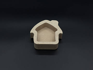 Дерев'яна форма для заливання свічки, кашпо. "Хатинка" 12,5х12,5х4см (10х9х2,7см)