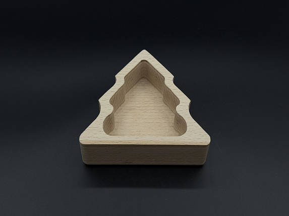 Дерев'яна форма для заливання свічки, кашпо. "Ялинка" 12,5х12х4см (10х8х2,7см), фото 1