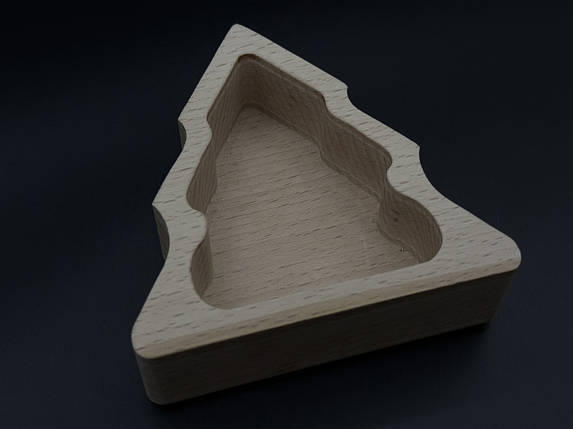 Дерев'яна форма для заливання свічки, кашпо. "Ялинка" 12,5х12х4см (10х8х2,7см), фото 3