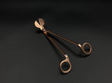 Ножницы для подрезки фитиля свечей, цвет розовое золото.