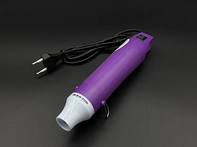 Термопістолет гарячого повітря 300 Вт. Фіолетового кольору.