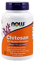 Хітозан та хром для схуднення, Chitosan, Now Foods, 500 мг, 120 капсул