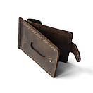 Шкіряний затискач для грошей з натуральної шкіри BUT коричневий з монетницею ручної роботи. Тримачі для купюр, фото 8