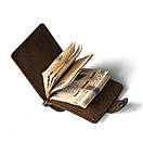 Шкіряний затискач для грошей з натуральної шкіри BUT коричневий з монетницею ручної роботи. Тримачі для купюр, фото 6