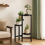 Стелаж з полицями для рослин і горщиків з квітами на 4 яруси колір чорний, фото 3