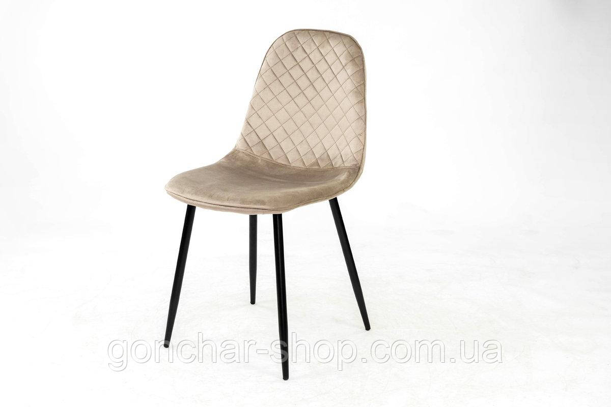 Стілець Марс чорний/велюр мокрий пісок, фото 1