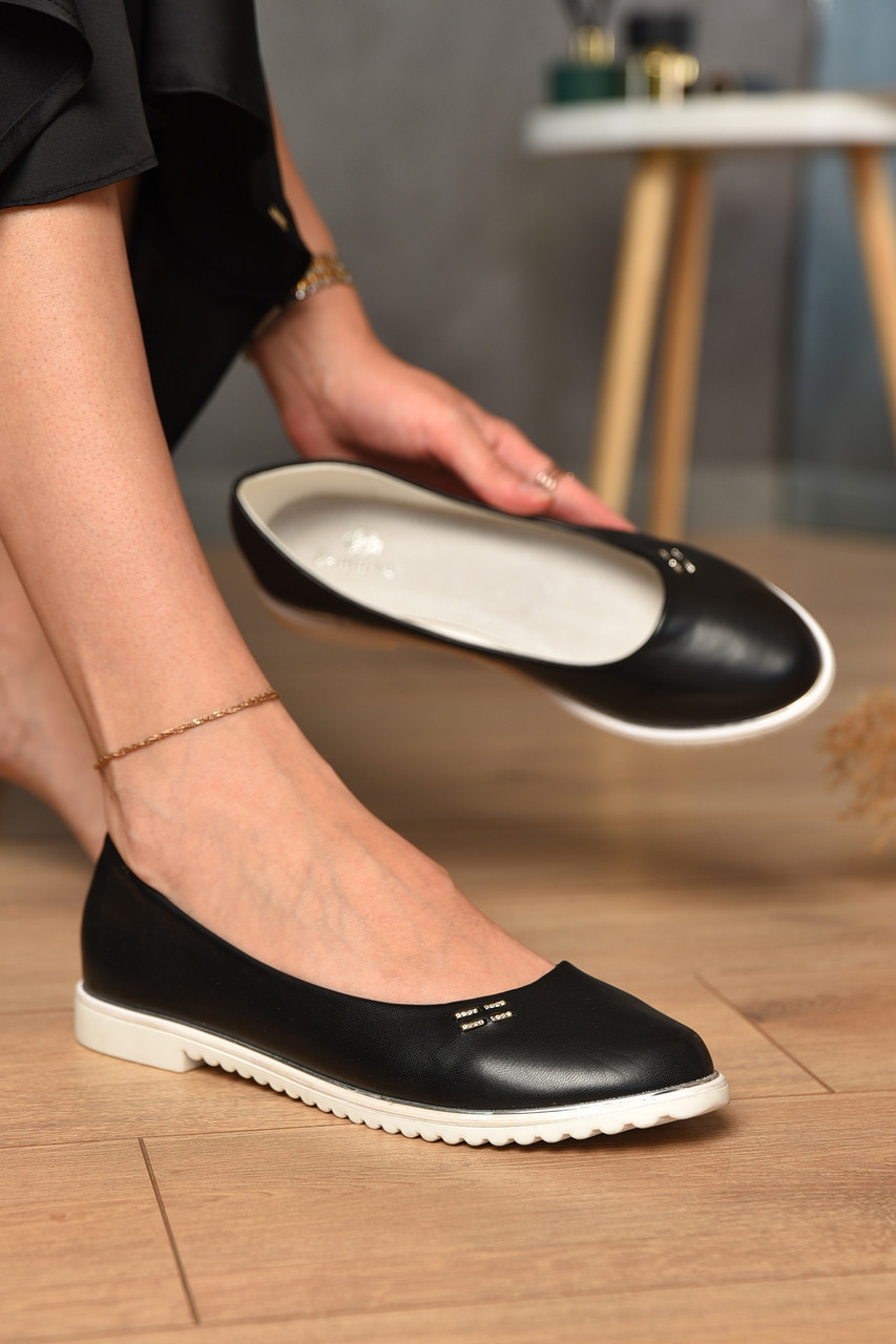 Балетки жіночі чорного кольору р.38 204473T Безкоштовна доставка, фото 1