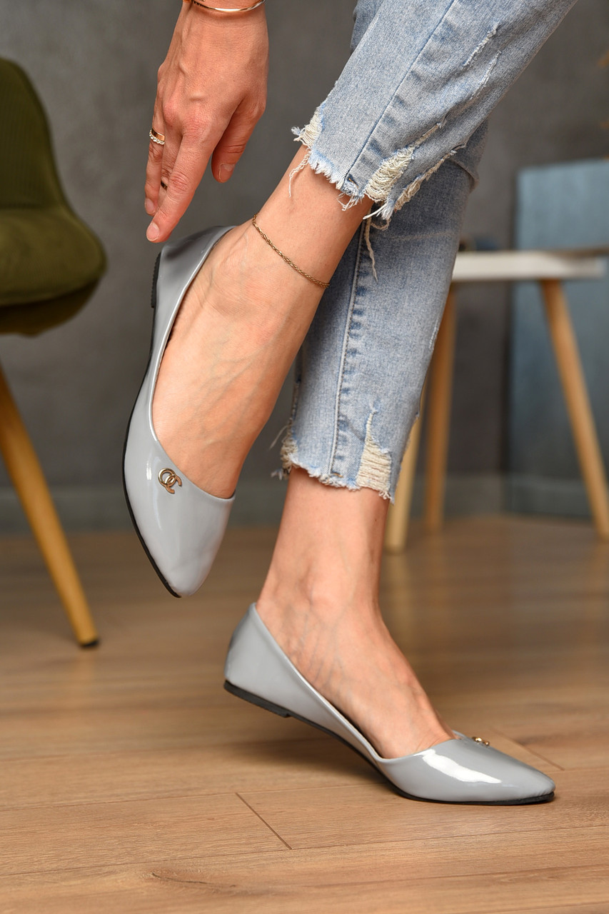 Балетки жіночі сірого кольору р.36 204474T Безкоштовна доставка, фото 1