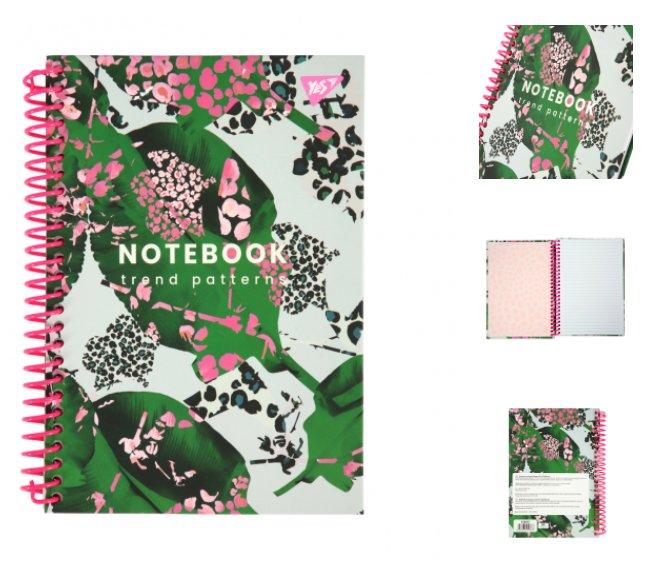 Блокнот YES А5/64 7БЦ спіраль "Trend patterns", лінія 152017 G-Rich, фото 1