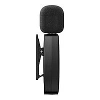 Бездротовий петличний мікрофон Ulanzi V6 3 в 1 iPhone/Android/камера подвійний 50м з роз'ємами Type-C та Lightning Black