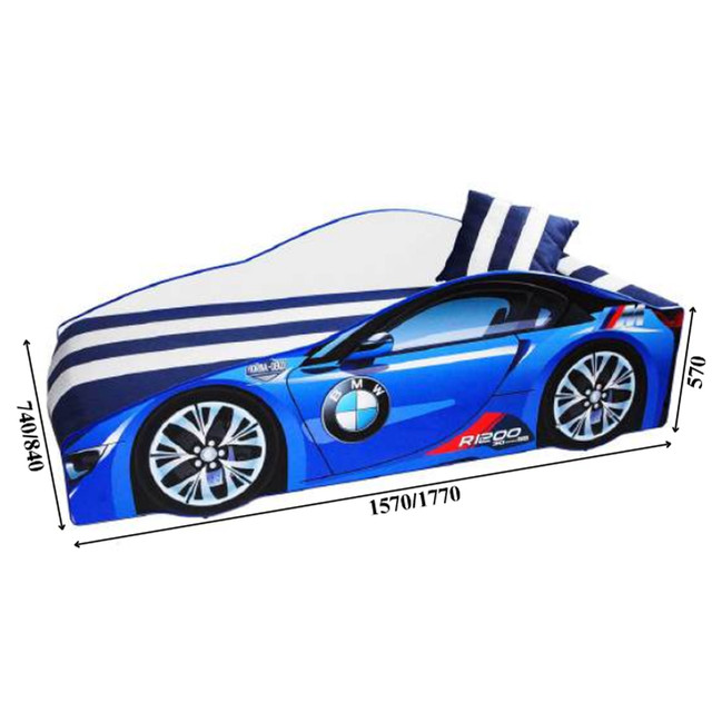 Ліжко машина БМВ Еліт комплект з матрацом купити недорого Україна