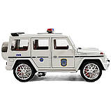 Машина металева поліція Mercedes-Benz G-Class Гелендваген Авто Експерт 1:24 світло звук інерція відч двері баг капот 21*8*9,5см, фото 2