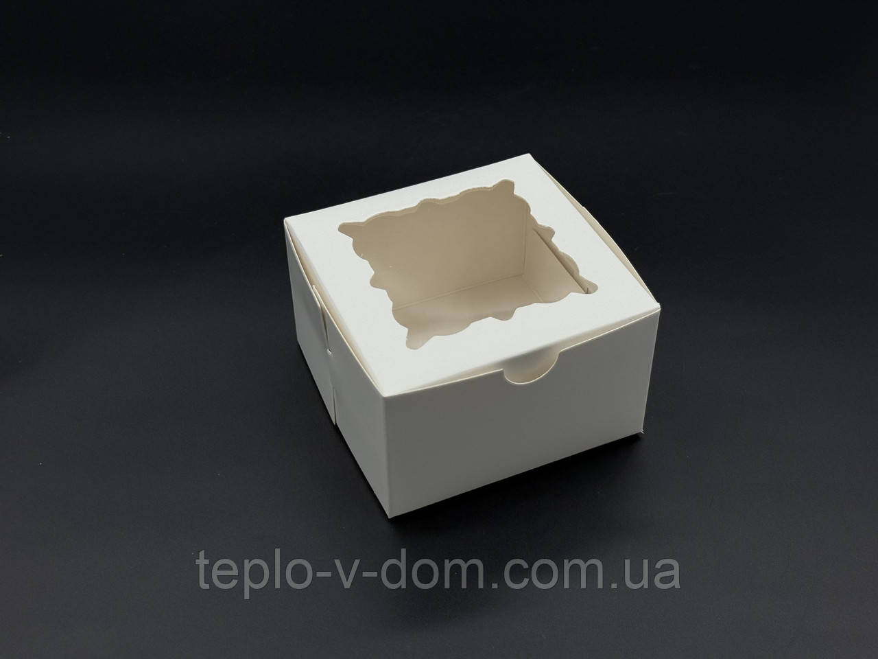 Упаковка для тортів, капкейків, пряників. Колір білий. 10х10х6см
