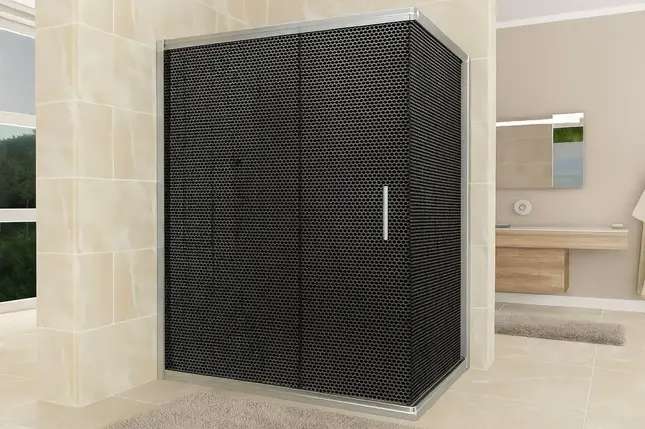 Душова кабіна Aquanil MINNESOTA 120х90х190 см без піддону хром скло тоноване перфорація 6 мм, фото 1