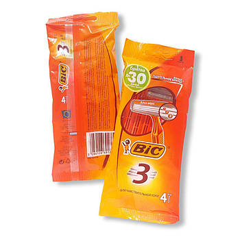 Станки для гоління Бік (Bic) — 3 оригінал 4 шт.
