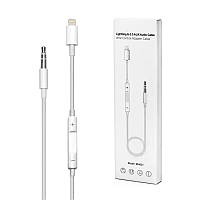 AUX кабель MH-021 (3.5мм to Lightning) з мікрофоном