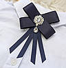 Шкільна брошка Бант Синя на шпильці
