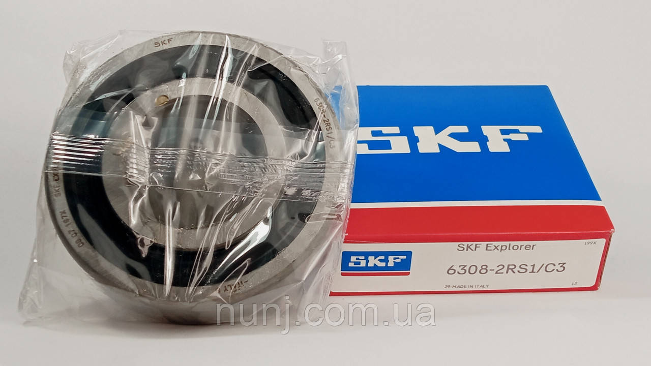 Підшипник 6308-2RS-C3 SKF (70-180308) розміри: 40*90*23 кульковий радіальний закритий, фото 1