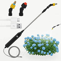 Акумуляторний обприскувач 3м з USB та 2 насадками / Садовий електрооприскувач / Ручний обприскувач